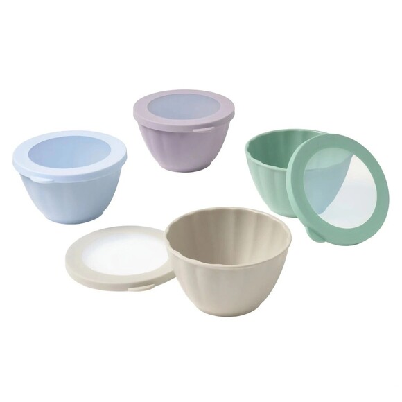 Pioneer Woman 8-Piece Melamine Prep Bowl Set Lids Nest for Storage Kitchen Gift - Picture 2 of 16